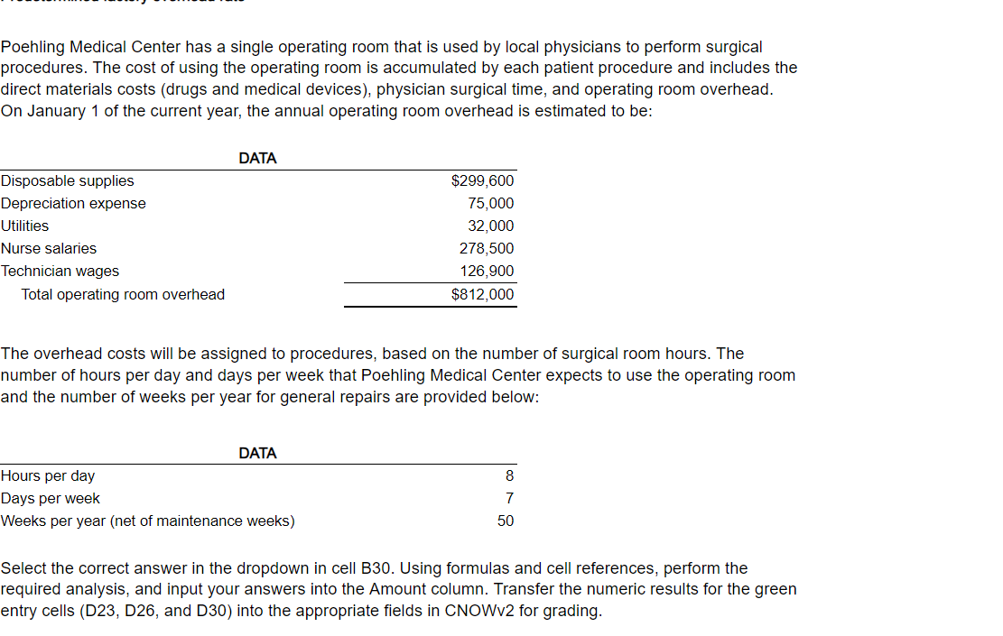 formulas and cell references, perform the equired analysis, and input your answers