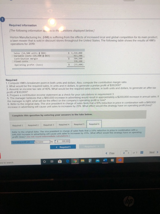 Required information The following information applies to the questions displayed below) Horton