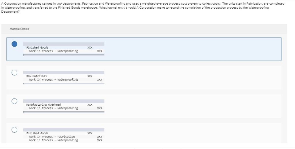 listed below Beginning work in process inventory: Units in beginning work in