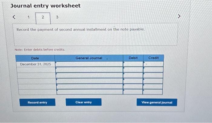 will be paid back in three equal installiments of $2,286.310 on December