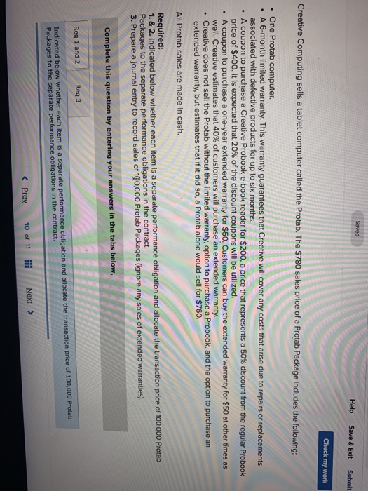  Help Save& Exit Submit Check my work Creative Computing sells a