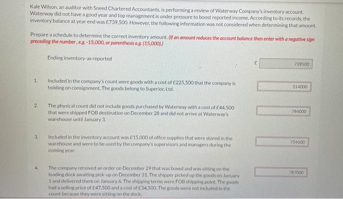 with a cost of 44.500 that were shipped FOB destination on December