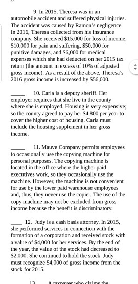 or false. --1. On December 1, 2015, Daniel, an accrual basis taxpayer,