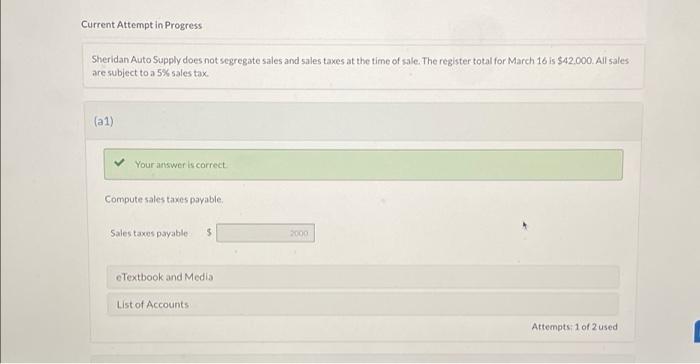  Current Attempt in Progress Sheridan Auto Supply does not segregate sales