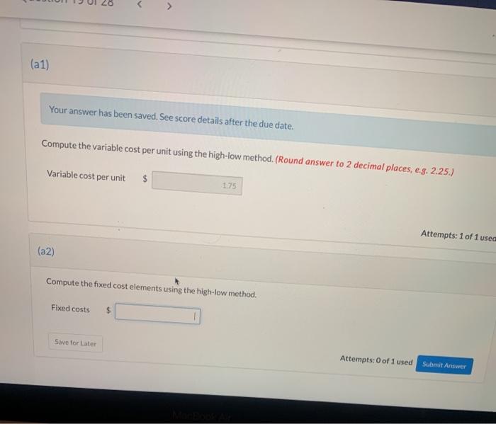 Corp. has collected the following data concerning its maintenance costs for the