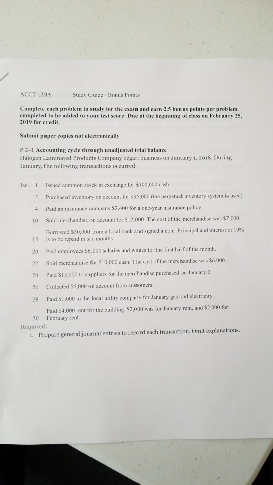  AC CT 120A Study Guide /Bonus Points Complete each problem to