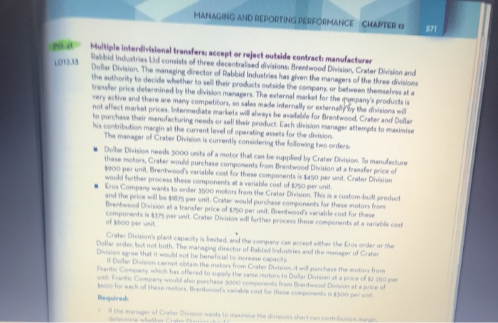  MANAGING AND REPORTING PERFORMANCE CHAPTER 12 571 101213 Multiple Interdivisional transfers