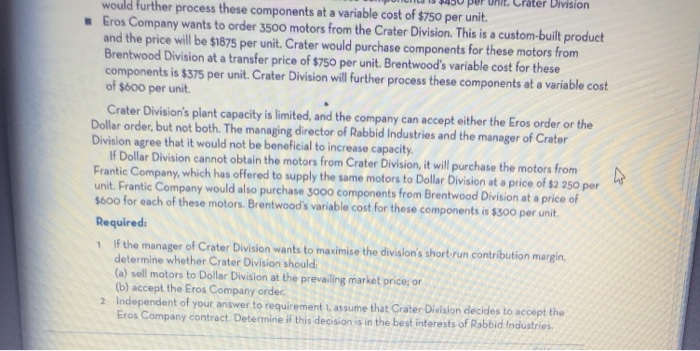 accept or reject outside contract, manufacturer Rabbid Industries Ltd consists of three