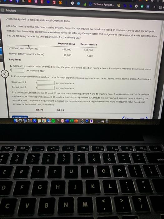  it all one question, pls help! thank you Technical Factshe Overhead