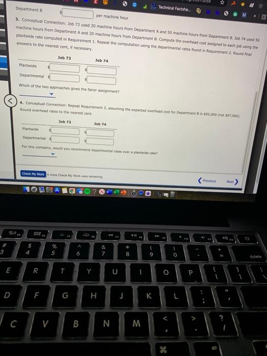 Applied to Jobs, Departmental Overhead Rates Xanla Inc. uses a normal ob-order