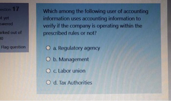 will rate you uuestion 15 Which of the following is an example