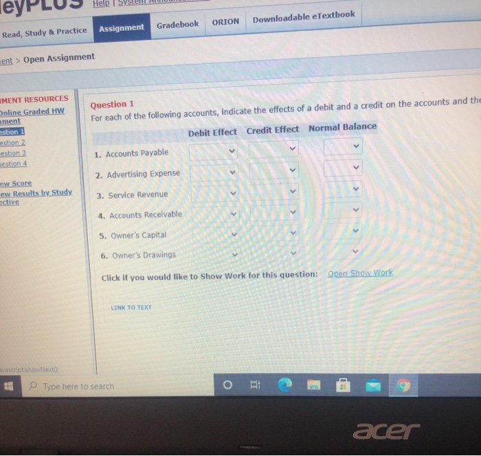  Help Sy ORION Downloadable eTextbook Assignment Gradebook Read, Study & Practice
