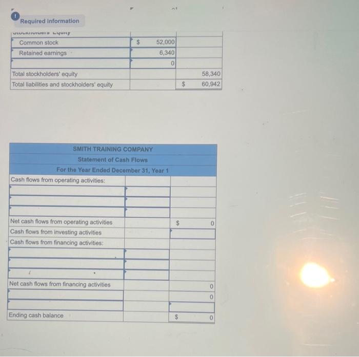 The following transactions pertain to Smith Training Company for Year 1 :