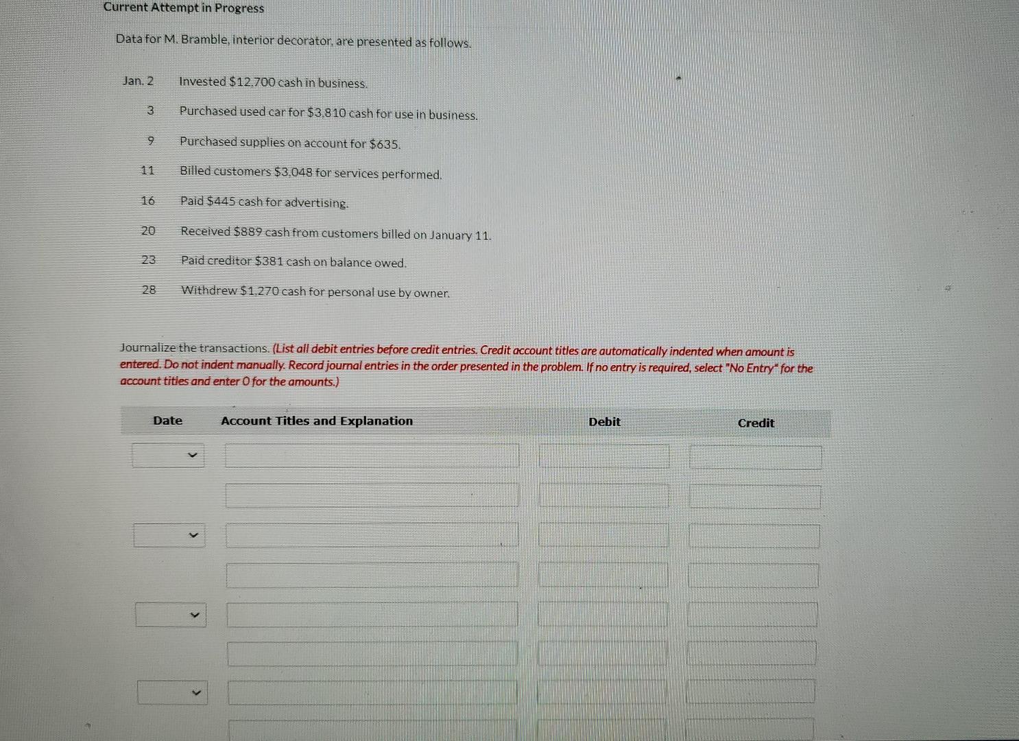  help be clear Current Attempt in Progress Data for M. Bramble,