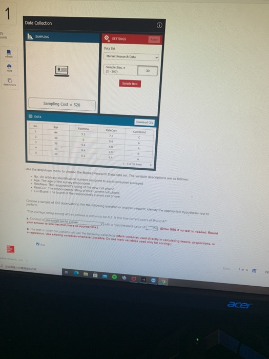  1 Data Collection 25 I. SALING O SETTINGS Data Set Market
