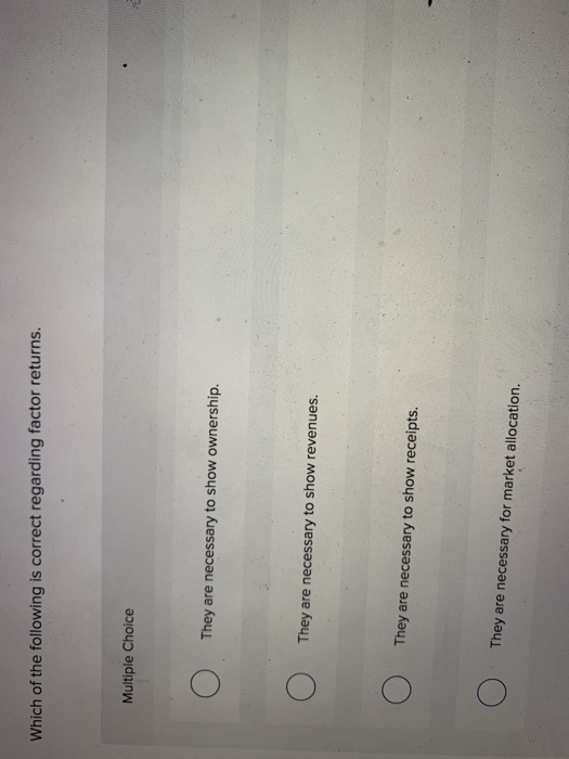  Which of the following is correct regarding factor returns. Multiple Choice