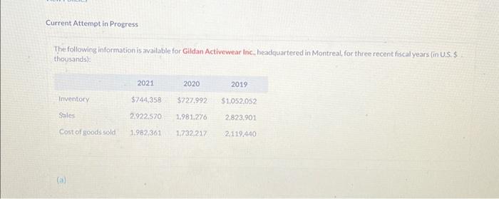  Current Attempt in Progress The following information is available for Gildan