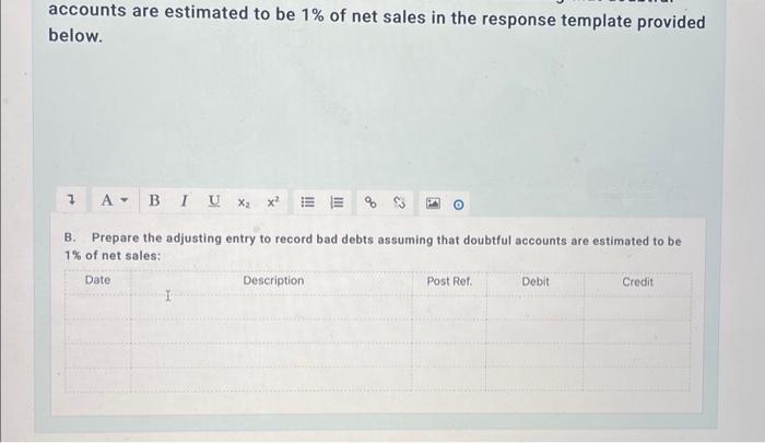 bad debts assuming that doubtful accounts are estimated to be 8% of