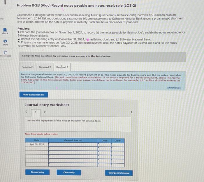 30,2025,10 record psyment of (a) the notes payoble for Eskino Joe's and