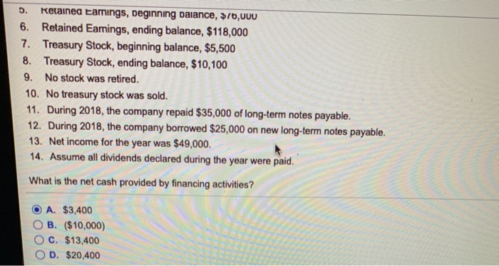 cash flows. Refer to the following information for 2018: 1. Long-Term Notes