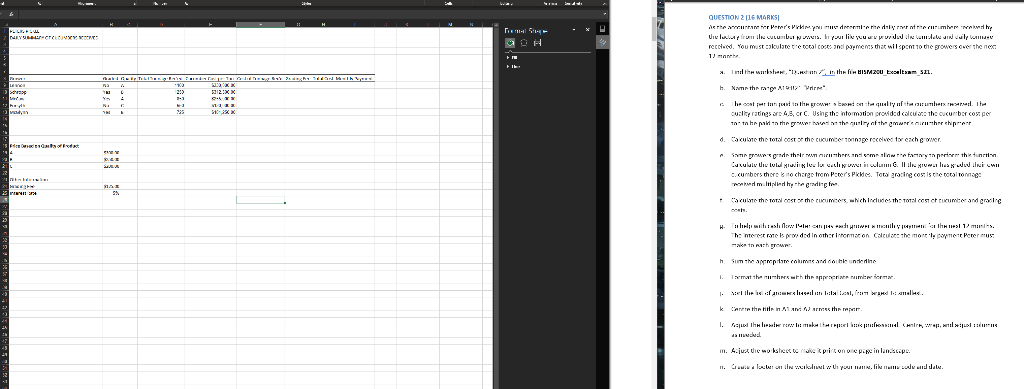 B Graded Quality Total Tonnage Rec'ed Cucumber Cost per Ton Cost of