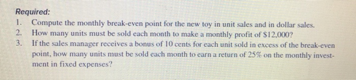 and Variable Expenses; Break-Even and Target Profit Analysis LO3-4, LO3-5, LO3-6] Neptune