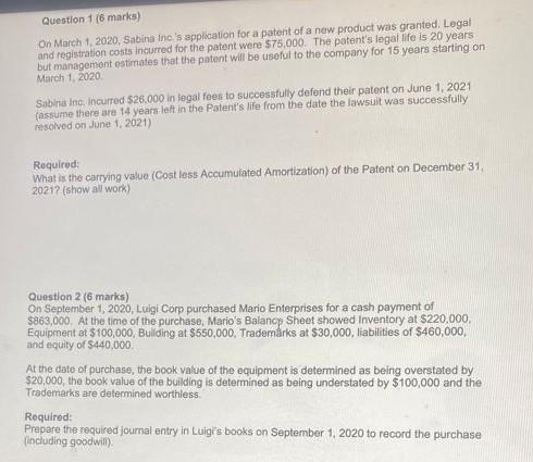  please show all work Question 1 (8 marks) On March 1,