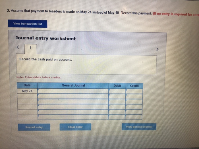 transactions during May. May 2 Purchases books on account from Readers Wholesale