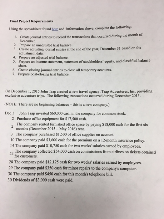  Final Project Requirements Using the spreadsheet found here and information above,