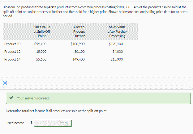 Please help with part (d) Determine total net income using the results