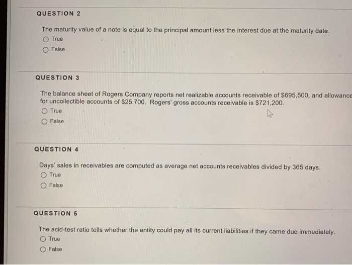  Some simple true and false, thank you ! QUESTION 2 The