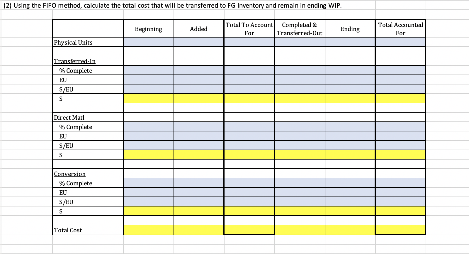 H J B 1 Process Costing 2 3 Jones Company records the