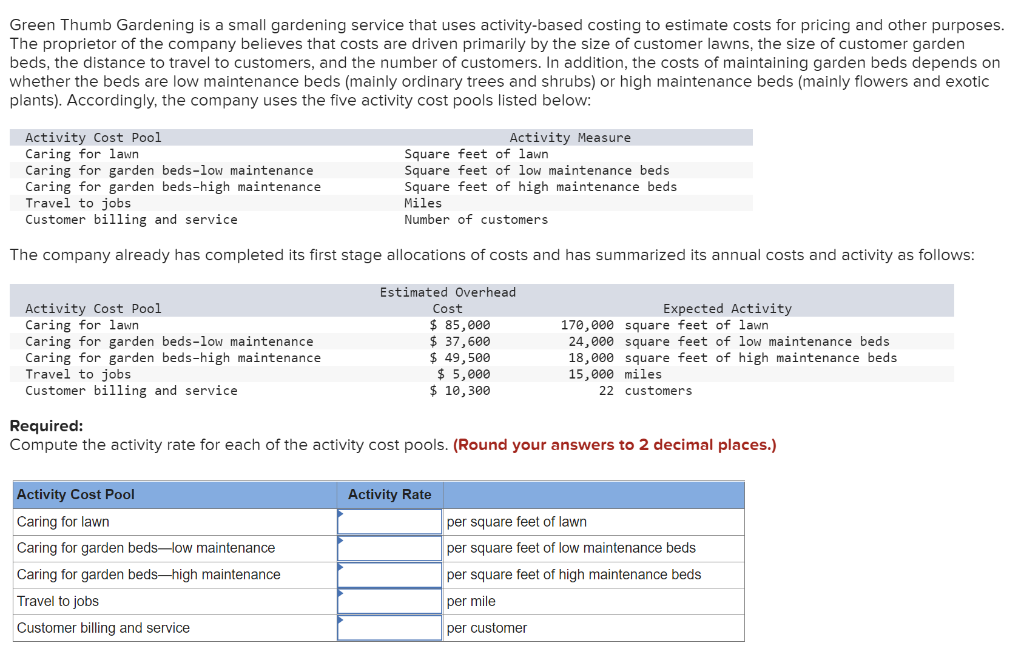 costing system: The distribution of resource consumption across the activity cost pools