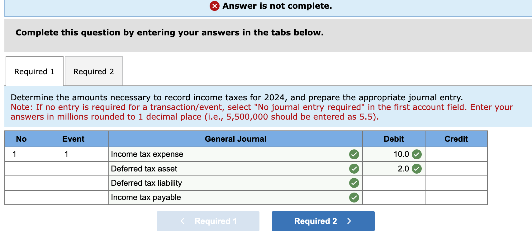 Problem 16-6 (Algo) Multiple differences; temporary difference yet to originate; tax rates