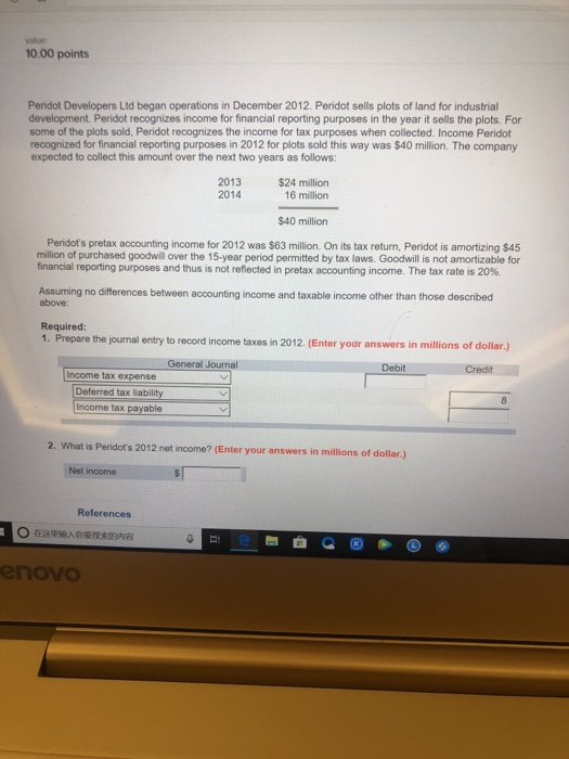  value 10.00 points Peridot Developers Ltd began operations in December 2012.