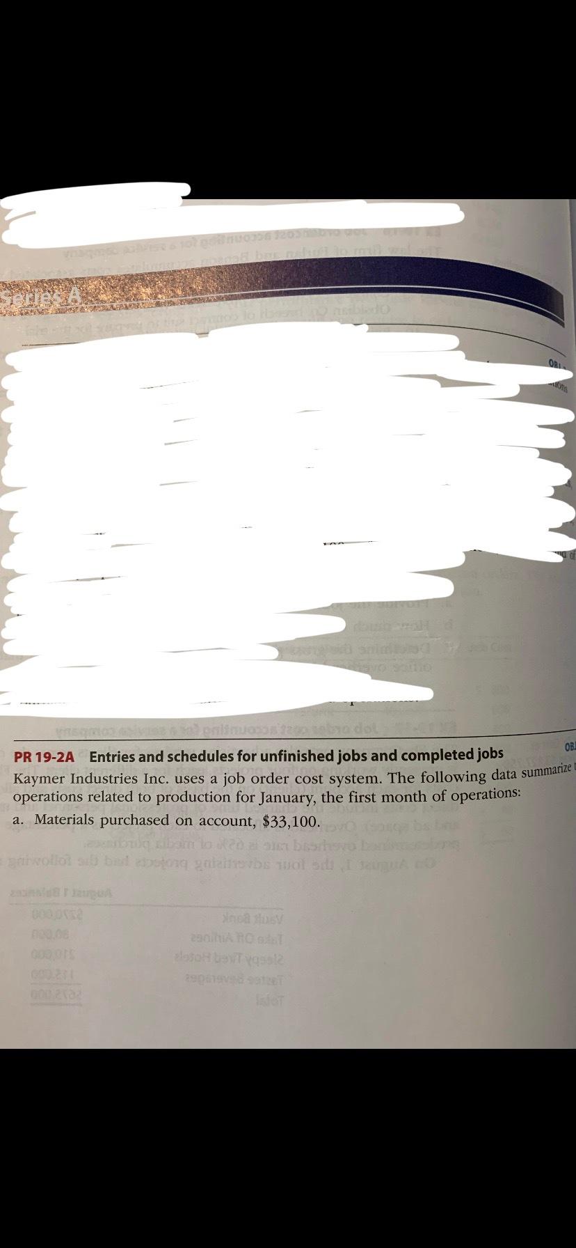 This chapter has me struggling. I need help with this problem 19-2A
