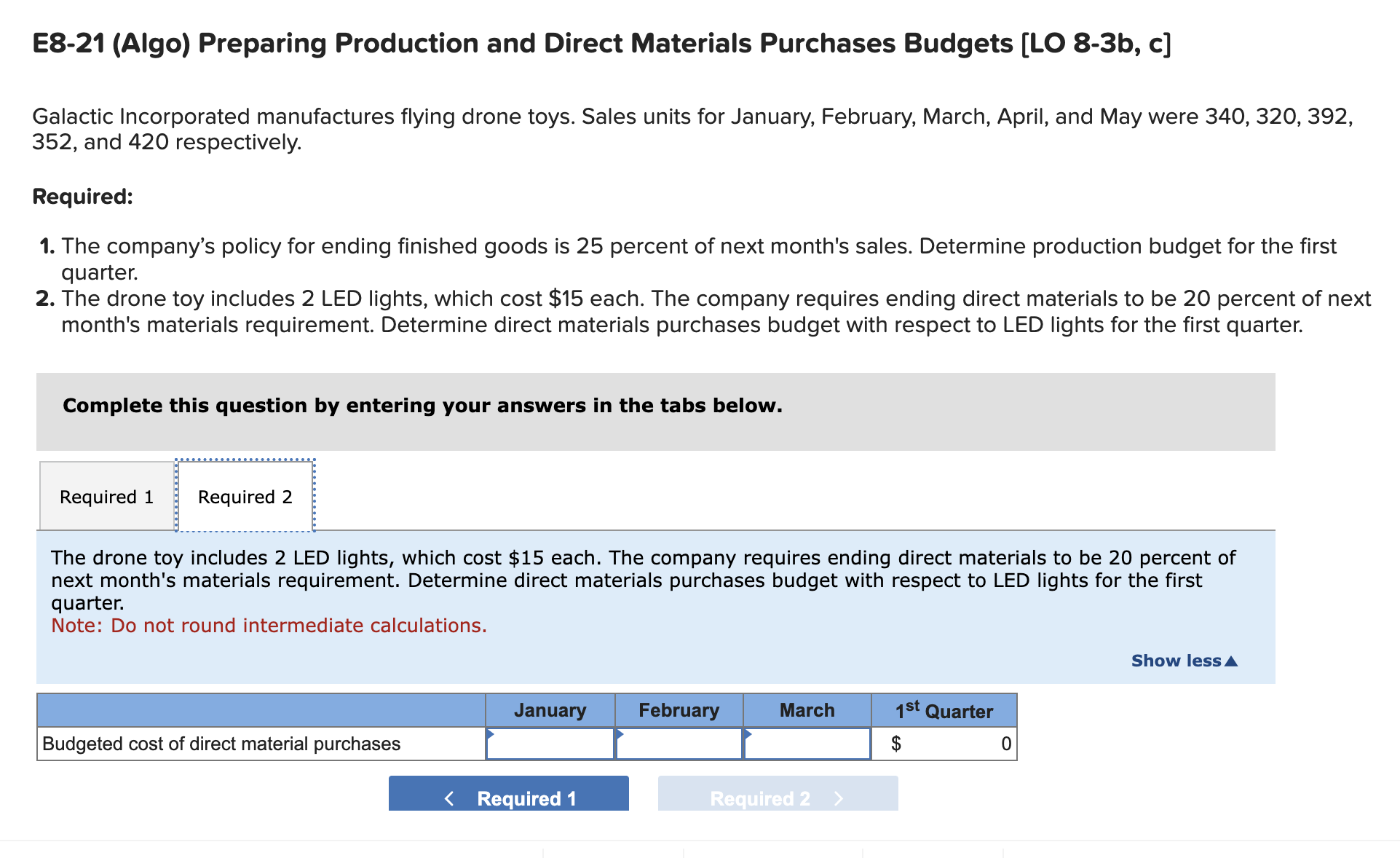 [LO 8-3b, c] Galactic Incorporated manufactures flying drone toys. Sales units for