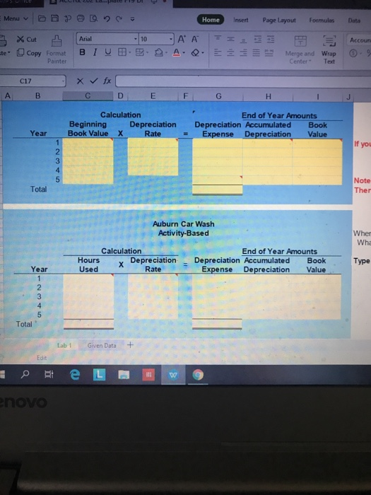 of new car wash machines Estimated residual value Machine life in years