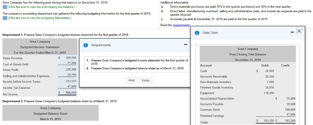 Need help with the second part! Please! Sosa Company has the following