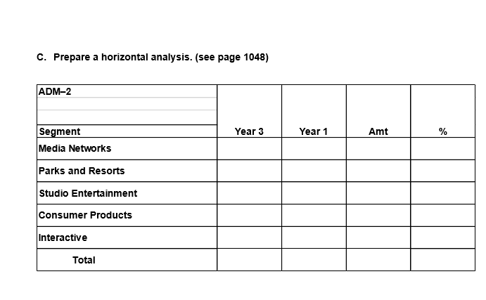  Interpret requirement C results for the segment sales analysis. c. Prepare