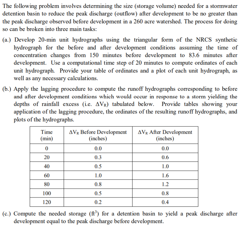 Please Regards The following problem involves determining the size (storage volume) needed