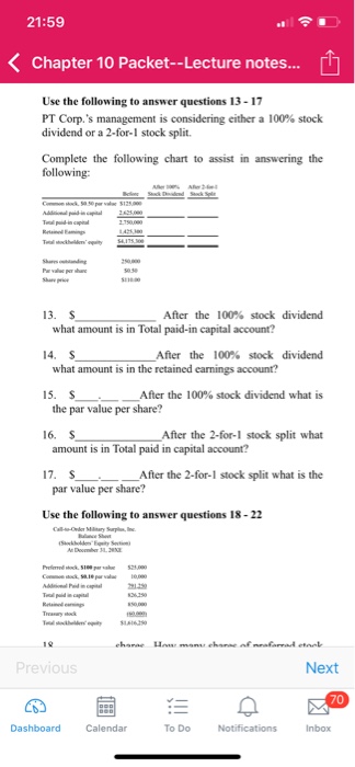  21:59 Chapter 10 Packet-Lecture notes Use the following to answer questions