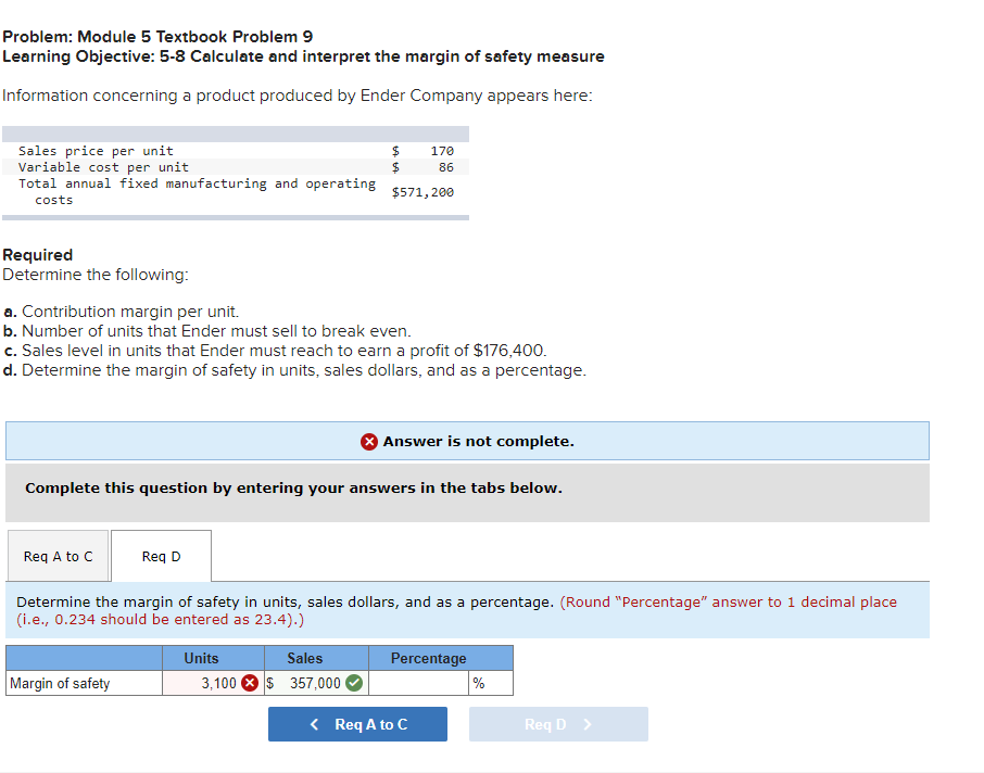 Problem: Module 5 Textbook Problem 9 Learning Objective: 5-8 Calculate and