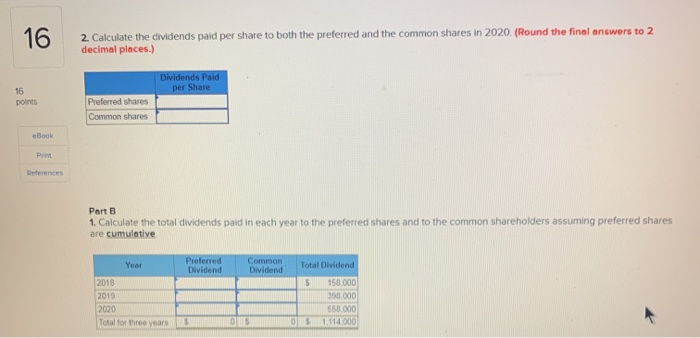 the following shares, taken from the equity section of its balance sheet