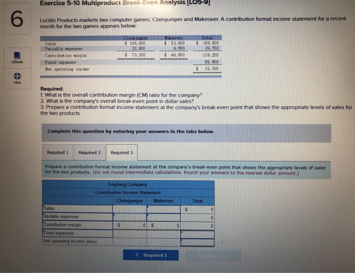  Exercise 5-10 Multiproduct Break - Even Analysis tos - 6 Lucido