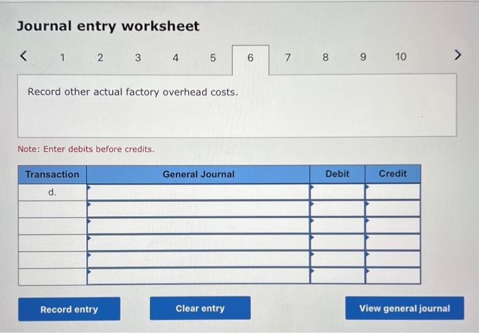 rate of 125% of direct labor cost. f. Transferred cost of jobs