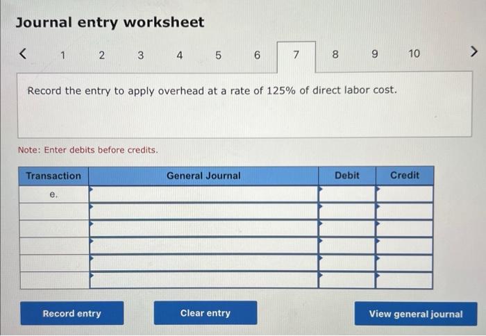 completed to finished goods, $63,000. g. Sales of jobs on credit was