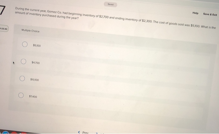  Help Save & Exit During the current year, Gomez Co. had