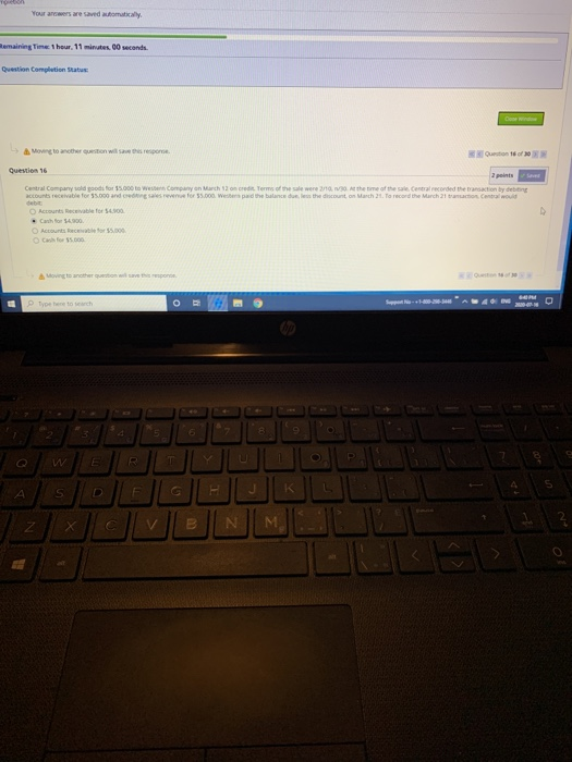  Ten Your rowers are saved automatically Remaining Time 1 heur. 11