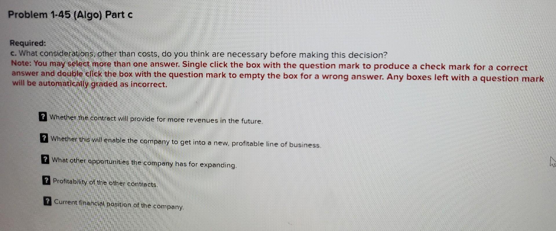 for Managerial Purposes (LO 1-3) [The following information applies to the questions